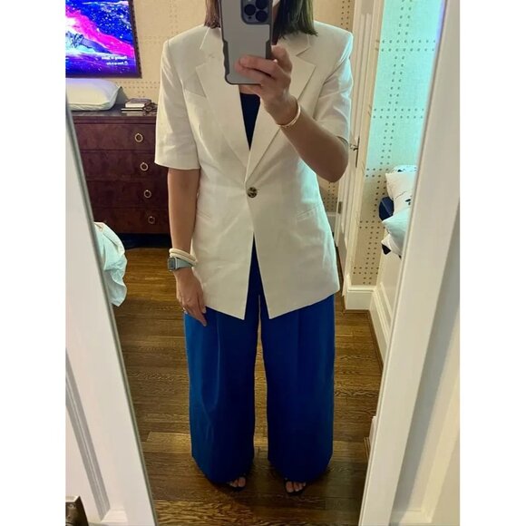 Eudon Choi Linen Short Sleeve White Blazer – Women’s Size 8 - Picture 12 of 16